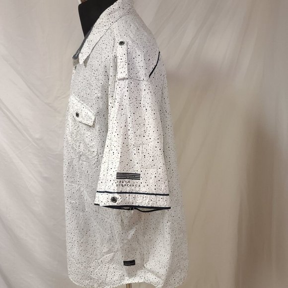 Truth Substance Common Sense Mens 4X White Polka Dot Short Sleeve Shirt - Picture 6 of 11